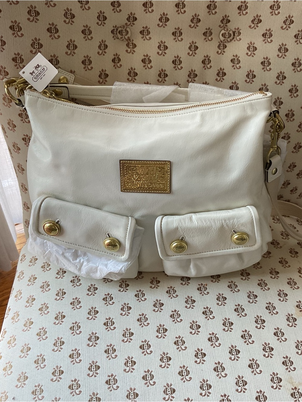 Coach   Vintage   White Bag with tags and dust bag.